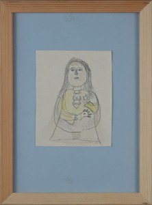 Serce Maryi, lata 60. XX w., kredki, papier, nr inw. 64037 - N