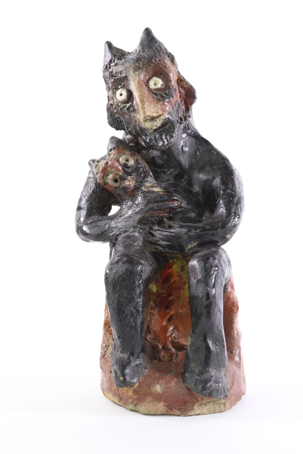 Diabeł z diablątkiem - rzeźba