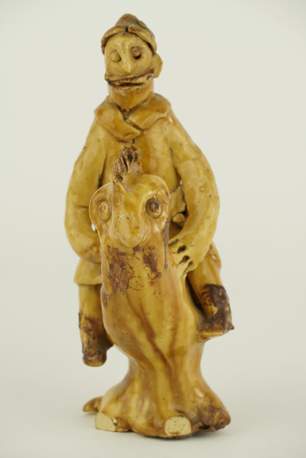 Mężczyzna na kogucie - rzeźba