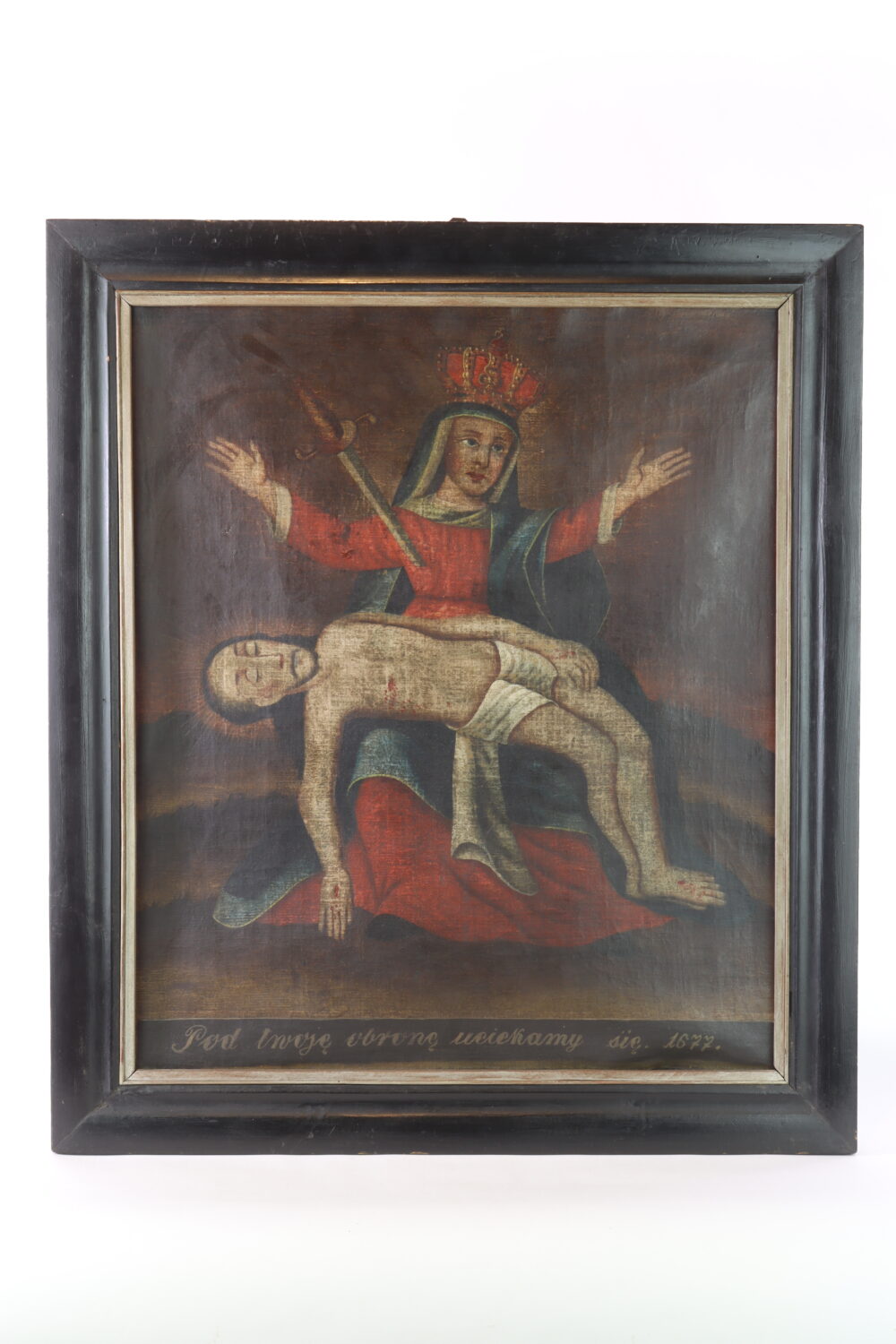 Obraz z Matką Boską trzymahącą na kolanach Jezusa 