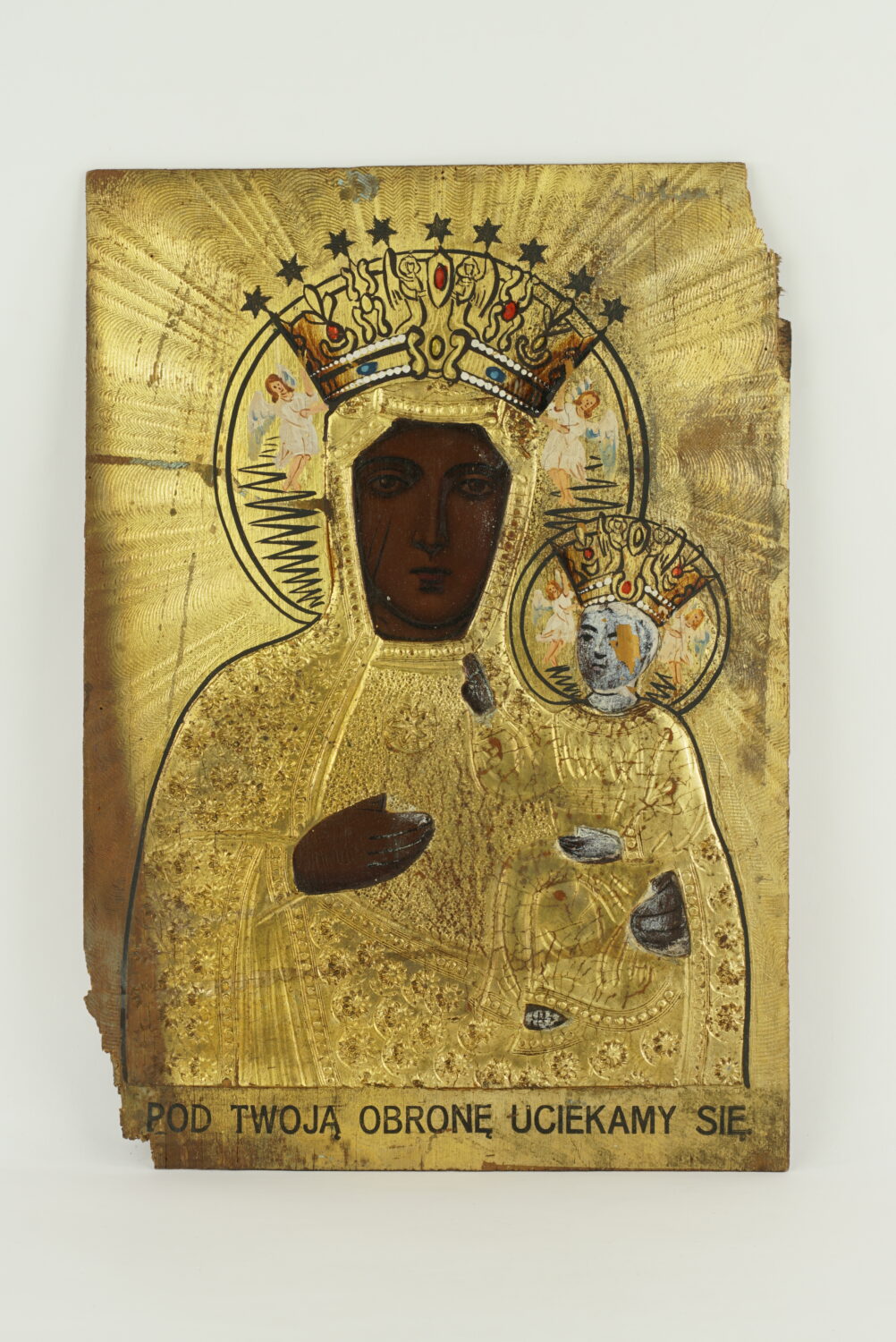 Obraz święty przedstawiający kobietę z dzieckiem na ręku