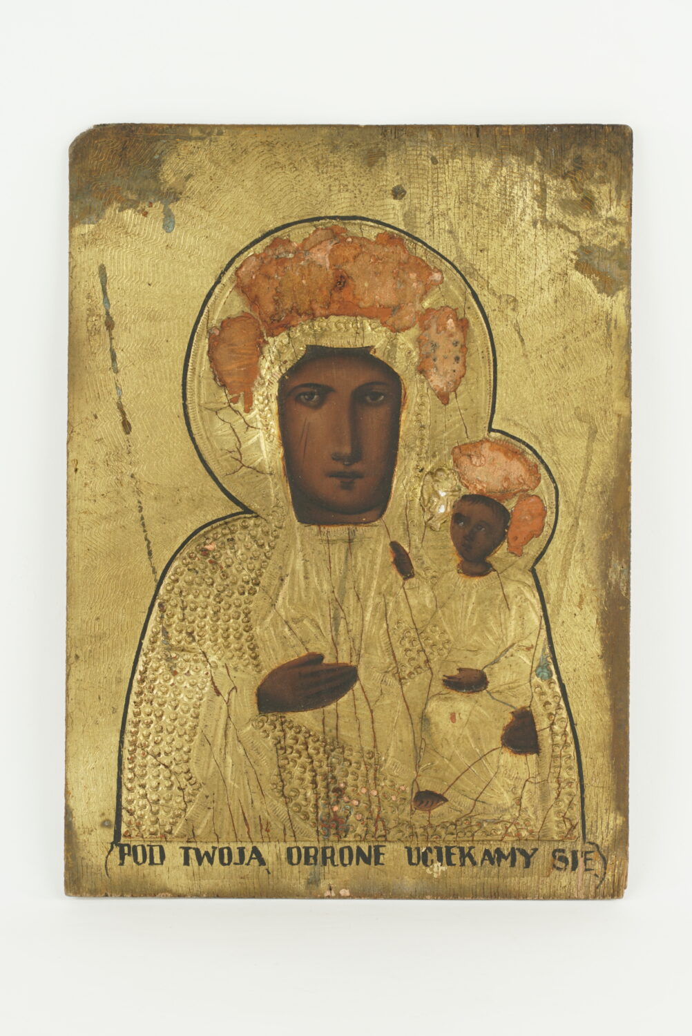 Obraz święty przedstawiający kobietę z dzieckiem na ręku