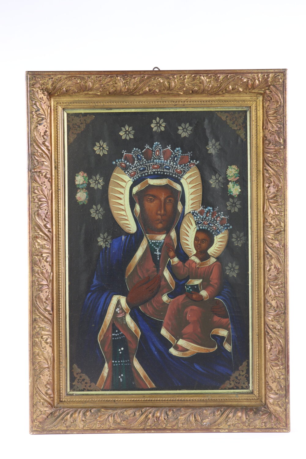 Obraz święty przedstawiający kobietę z dzieckiem na ręku