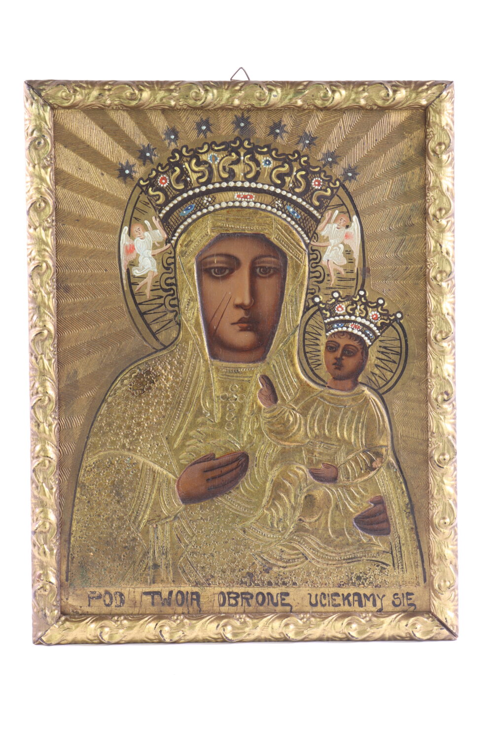 Obraz święty przedstawiający kobietę z dzieckiem na ręku