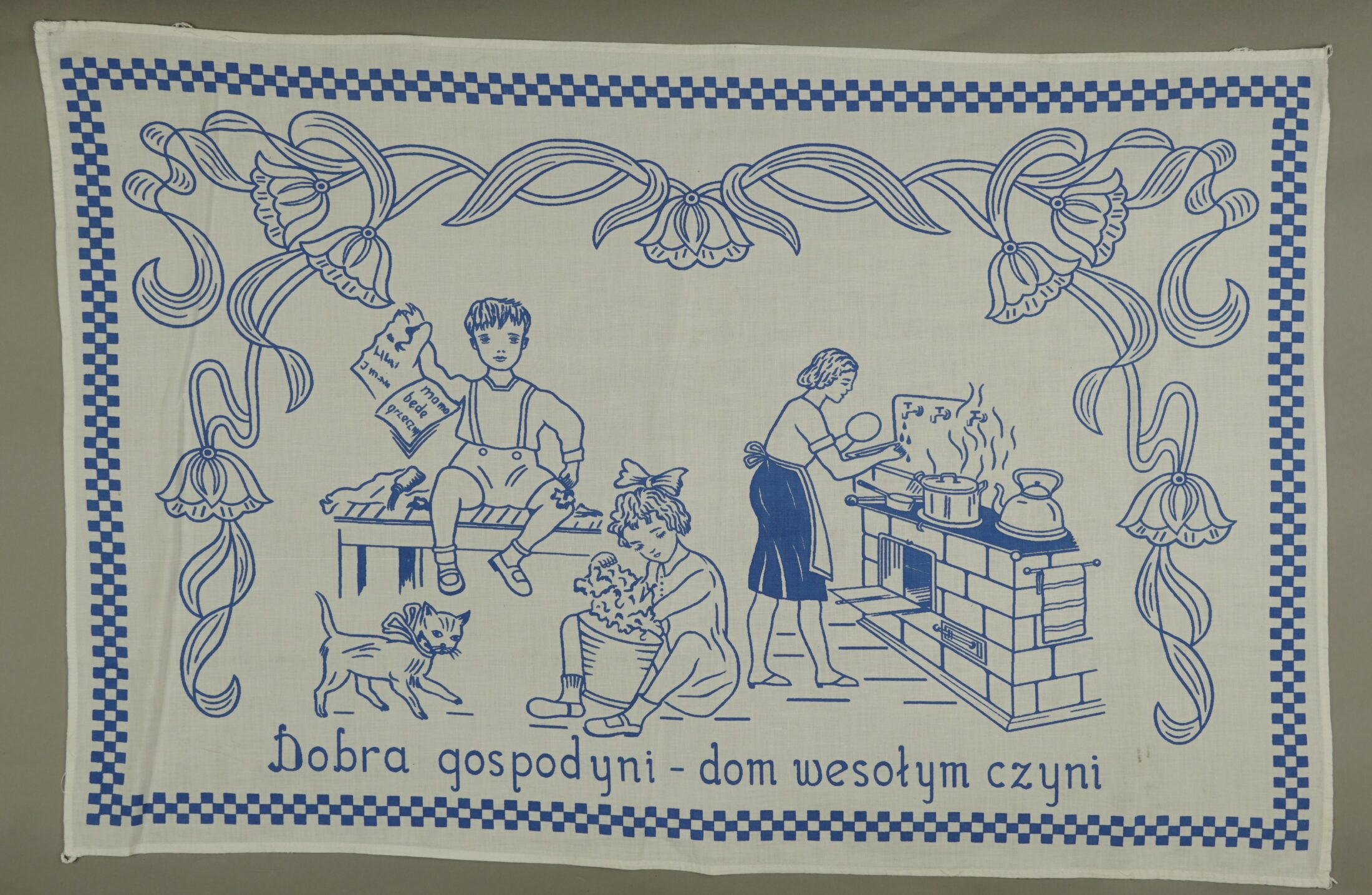 Makatka biało-niebieska