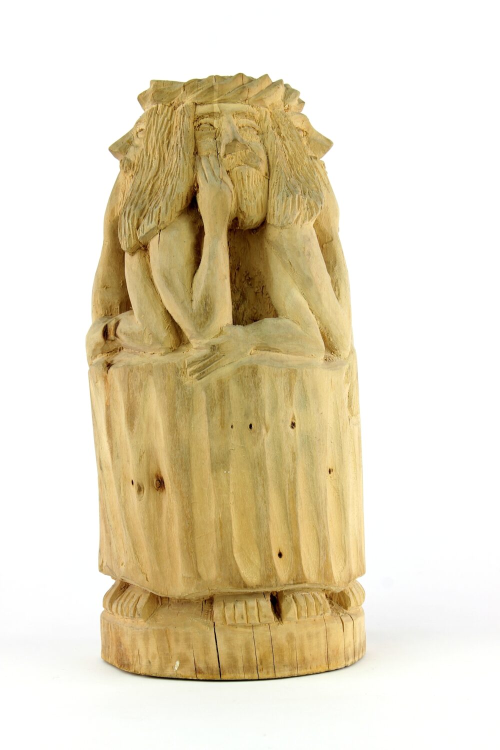 Złączone postaci Chrystusa Frasobliwego - rzeźba